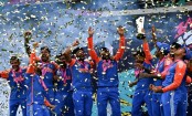 Indian World Cup winners head home after hurricane delay